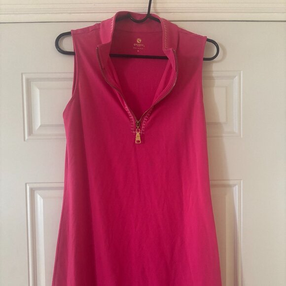 MAKE AN OFFER NOW!!!!!!! Spartina 449 Serena Sleeveless Half-Zip Hot Pink Dress - Picture 4 of 5